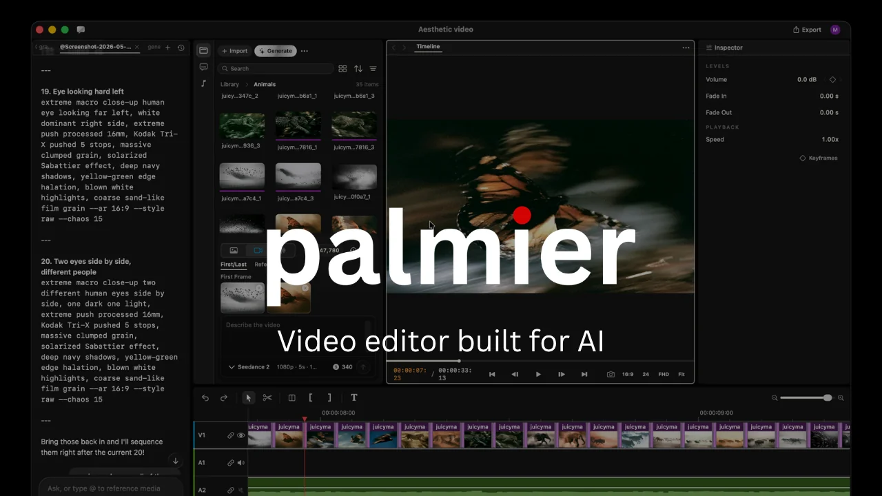 Palmier Pro Brings AI Video Generation and Editing Into One Timeline