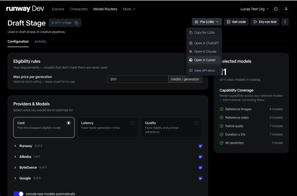 Runway Launches Media Router to Automatically Choose the Best AI Model for Every Request